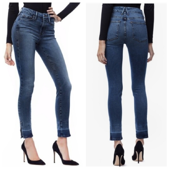 Good American Denim - Good American Good Legs Cropped Slit Hem Jeans